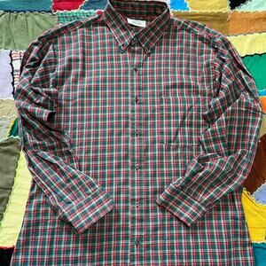 Vintage Arrow Brigade Red and Gren Plaided Button Up Large